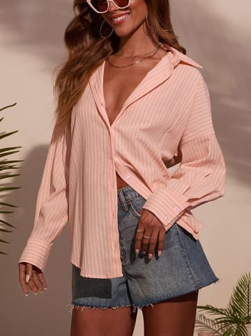 Blouse lichtroze/wit