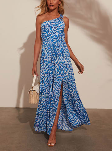 Kleid in Blau/ Weiß