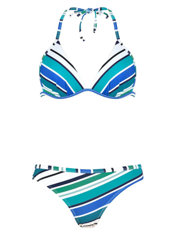 Bikini w kolorze turkusowo-białym