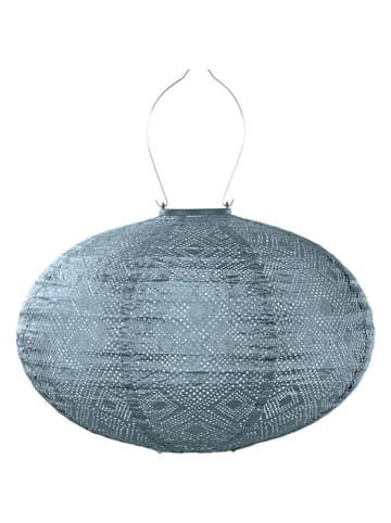 LED-Solarlaterne ''Mosaic Oval'' in Blaugrau - (H)27 x Ø 40 cm