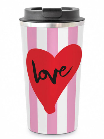 Thermobecher "Love" in Rosa/ Rot - 400 ml
