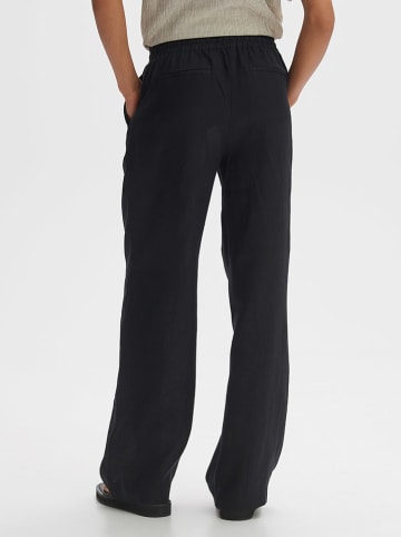 Leinen-Hose in Schwarz