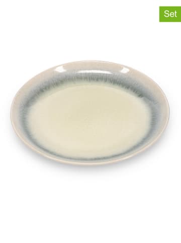 Talerze (4 szt.) "Flint" w kolorze zielono-szarym na pieczywo - 15 x 13,5 cm