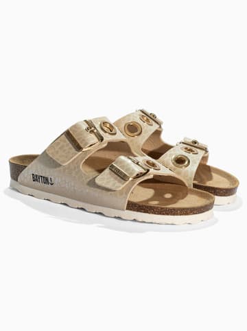 Leren slippers "Janny" beige