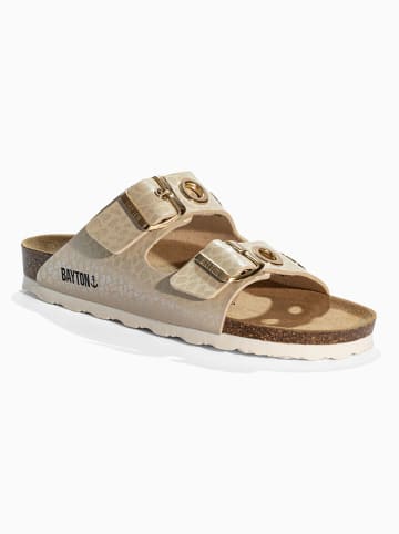 Leren slippers "Janny" beige