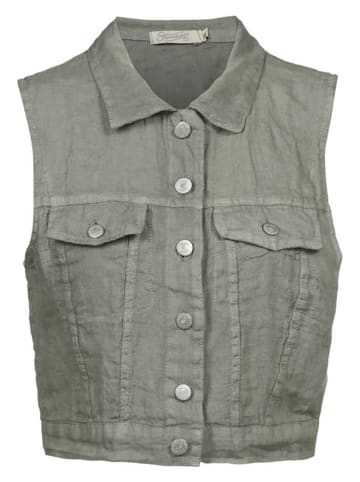 Linnen gilet groen