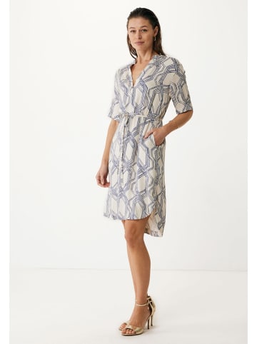 Kleid in Creme/ Blau