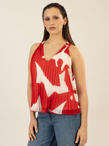 Plissétop rood/crème