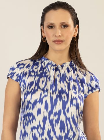 Blouse blauw/crème