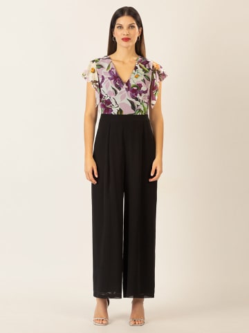 Jumpsuit zwart/pruimkleurig