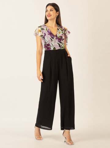 Jumpsuit zwart/pruimkleurig