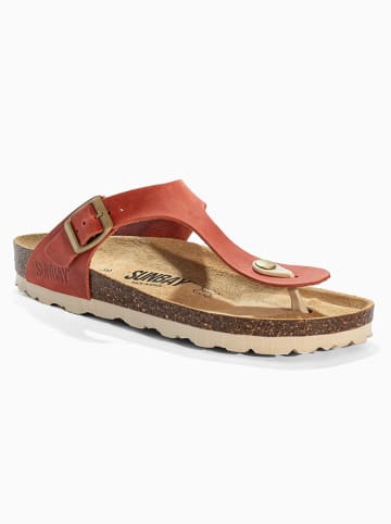 Leder-Zehentrenner "Camelia" in Orange