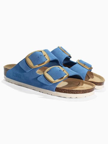 Leren slippers "Calen" blauw