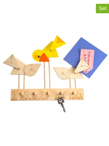 25 -częściowy zestaw "Key rack with little birds" do majsterkowania - 3+