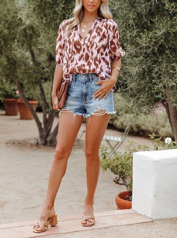 Blouse rosé/bruin
