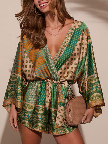 Jumpsuit in Camel/ Grün