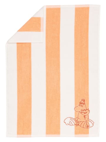 Ręcznik w kolorze pomarańczowo-białym - 70 x 50 cm