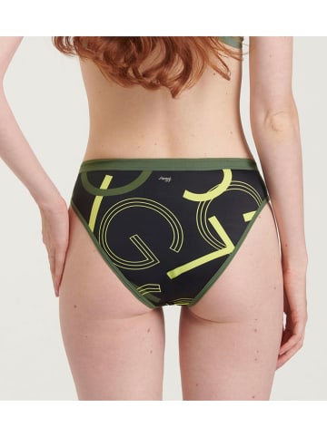 Figi bikini w kolorze zielono-czarnym