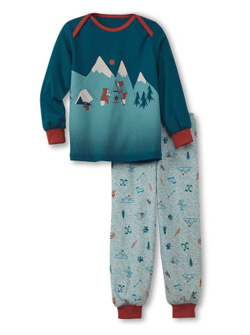 Pyjama in Dunkelblau/ Türkis