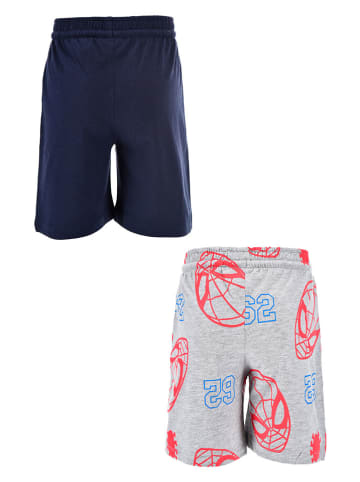 2er-Set: Sweatbermudas "Spiderman" in Dunkelblau/ Grau