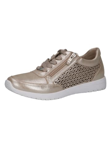 Leder-Sneakers in Gold