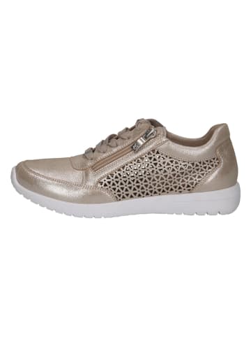 Leder-Sneakers in Gold