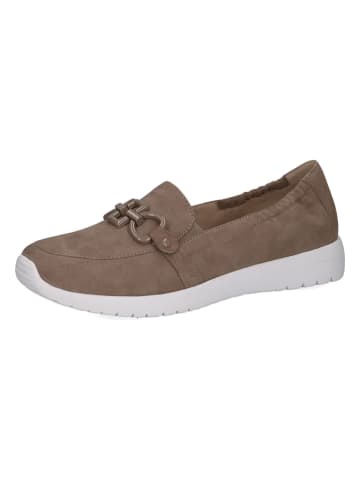 Leder-Slipper in Taupe