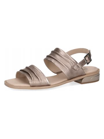 Leder-Sandalen in Beige