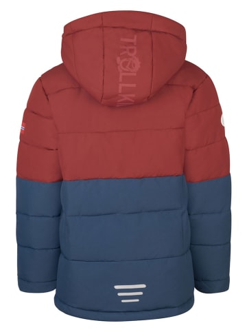 Winterjas "Gryllefjord" donkerblauw/bruinrood
