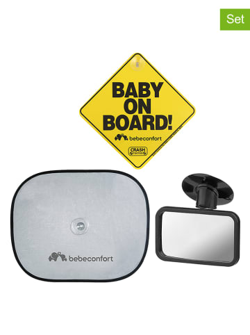 3tlg. Rückspiegel und Sonnenschutz-Set "BBC Travel Safety Kit" in Schwarz