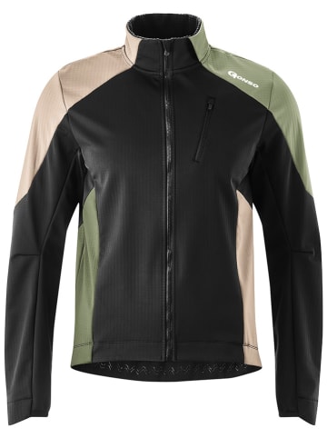 Softshelljacke in Schwarz/ Beige/ Grün