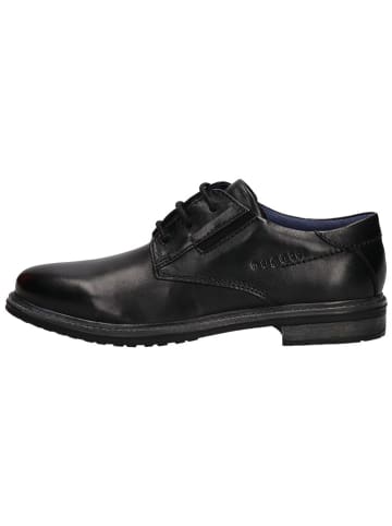 Leder-Schnürschuhe in Schwarz