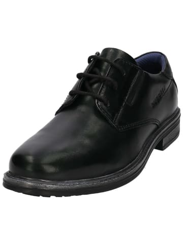Leder-Schnürschuhe in Schwarz