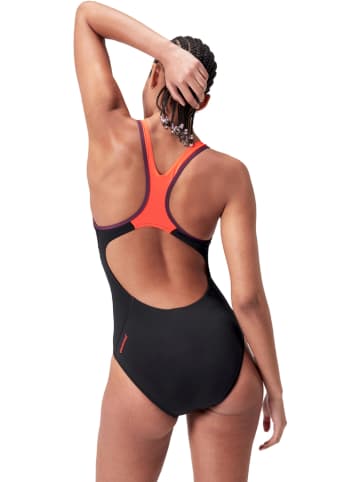 Badeanzug ''Eco+'' in Schwarz/ Orange