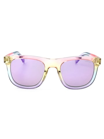 Okulary przeciwsłoneczne unisex w kolorze fioletowym ze wzorem