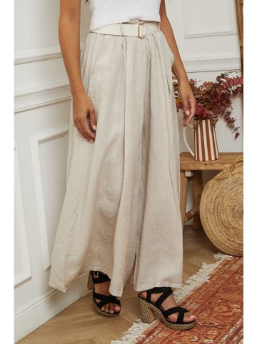 Leinen-Marlenehose "Lornica" in Creme