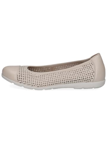 Leder-Ballerinas in Creme