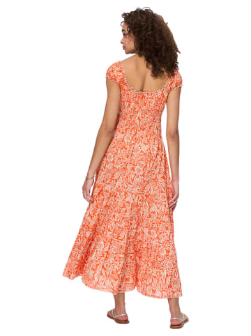 Kleid in Orange/ Weiß