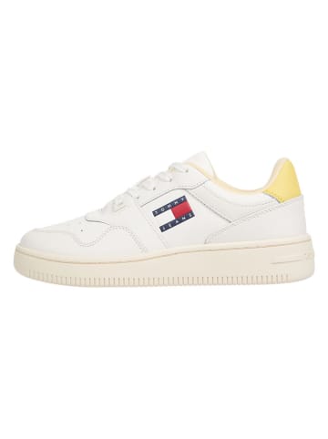 Skórzane sneakersy w kolorze białym