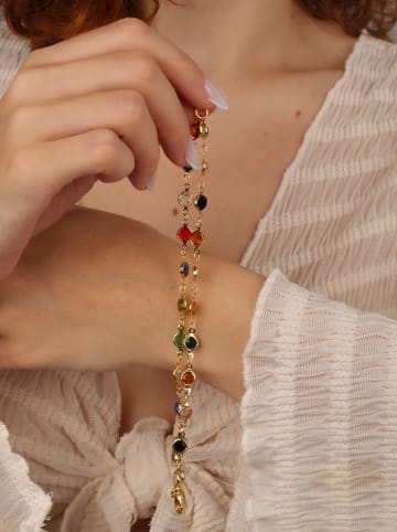 Vergulde armband met kristallen