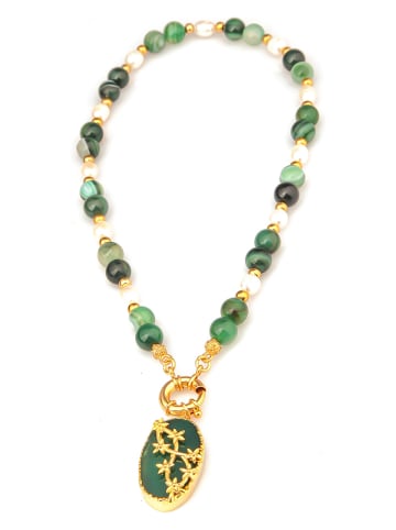 Vergulde ketting met sierelementen - (L)50 cm