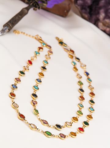 Vergulde ketting met sierelementen - (L)45 cm