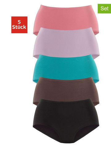 Figi high waist (5 par) w różnych kolorach