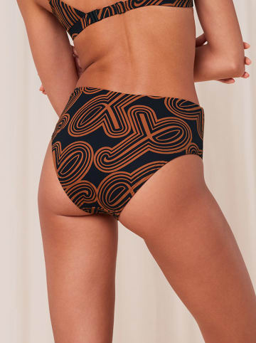 Bikini-Hose in Schwarz/ Camel