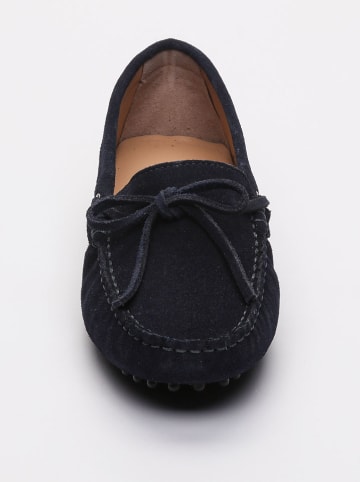 Leren mocassins "Newton" donkerblauw
