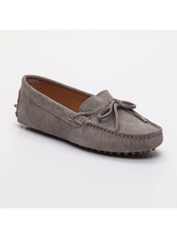 Leren mocassins "Newton" grijs