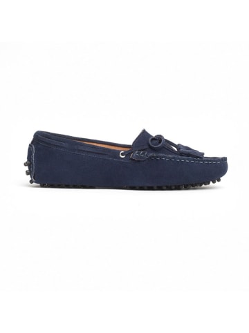 Leren mocassins "January" donkerblauw