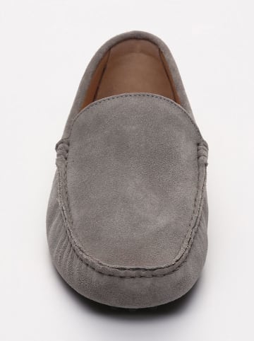 Leder-Mokassins "Lenny" in Grau