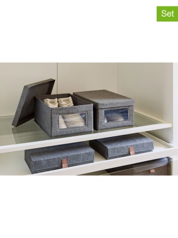 2er-Set: Ordnungsboxen ''Premium'' in Grau - (B)34 x (H)15 x (T)23 cm