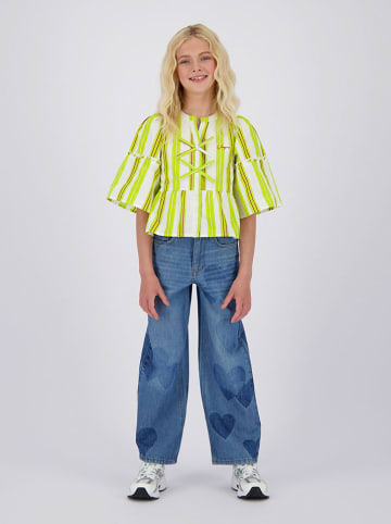 Bluse in Weiß/ Gelb